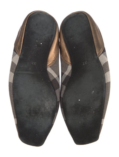 Burberry Canvas Plaid Print Ballet Flats