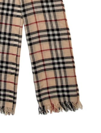 Burberry Cashmere Nova Check Pattern Scarf