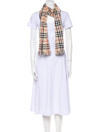 Burberry Cashmere Nova Check Pattern Scarf