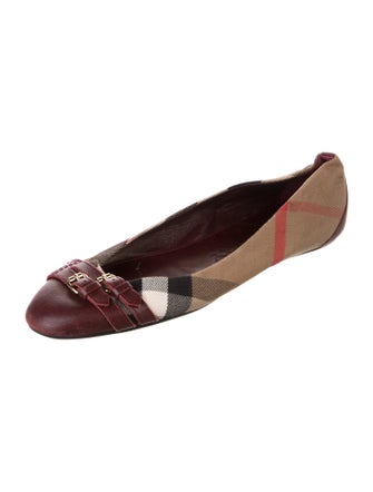 Burberry Nova Check Pattern Canvas Flats