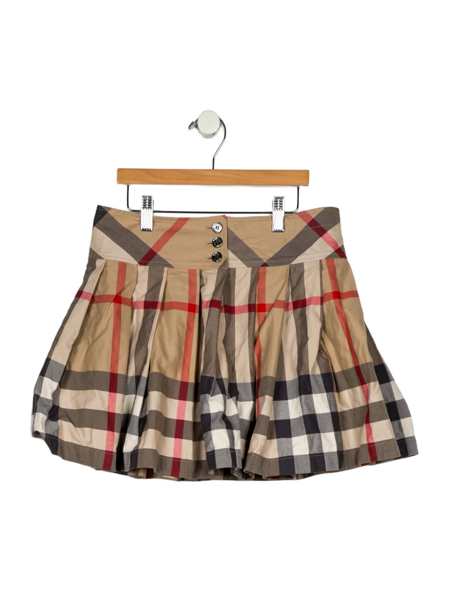Burberry Pleated Printed Skirt