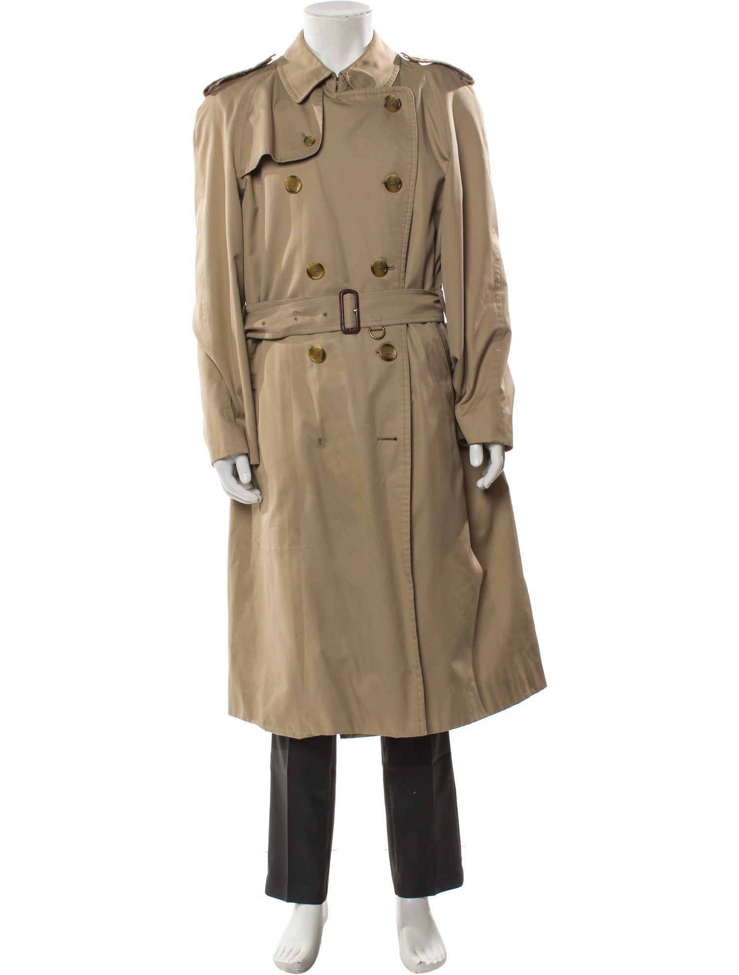 Burberry House Check Pattern Wool Trench Coat
