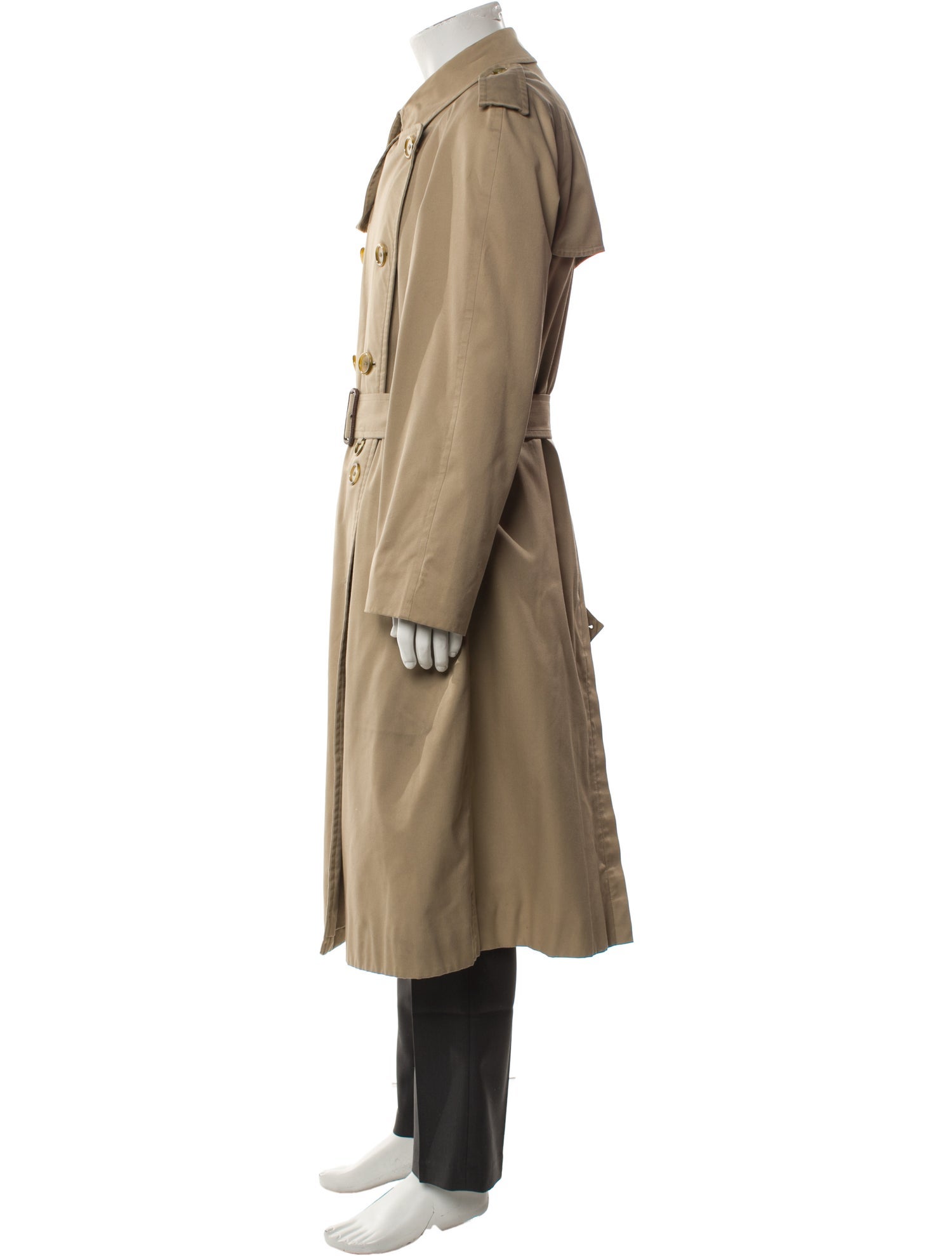Burberry House Check Pattern Wool Trench Coat