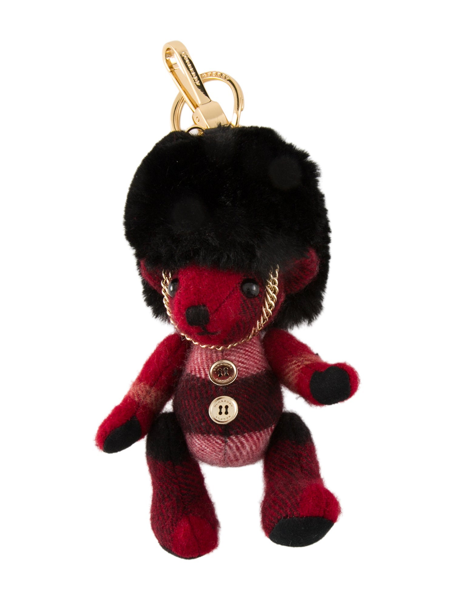 Burberry Pattern Print Bear Bag Charm w/Tags