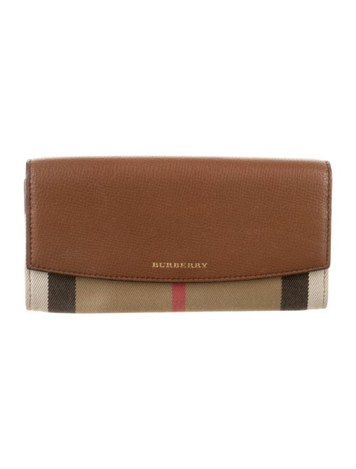 Burberry Canvas Plaid Print Continental Wallet