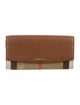 Burberry Canvas Plaid Print Continental Wallet