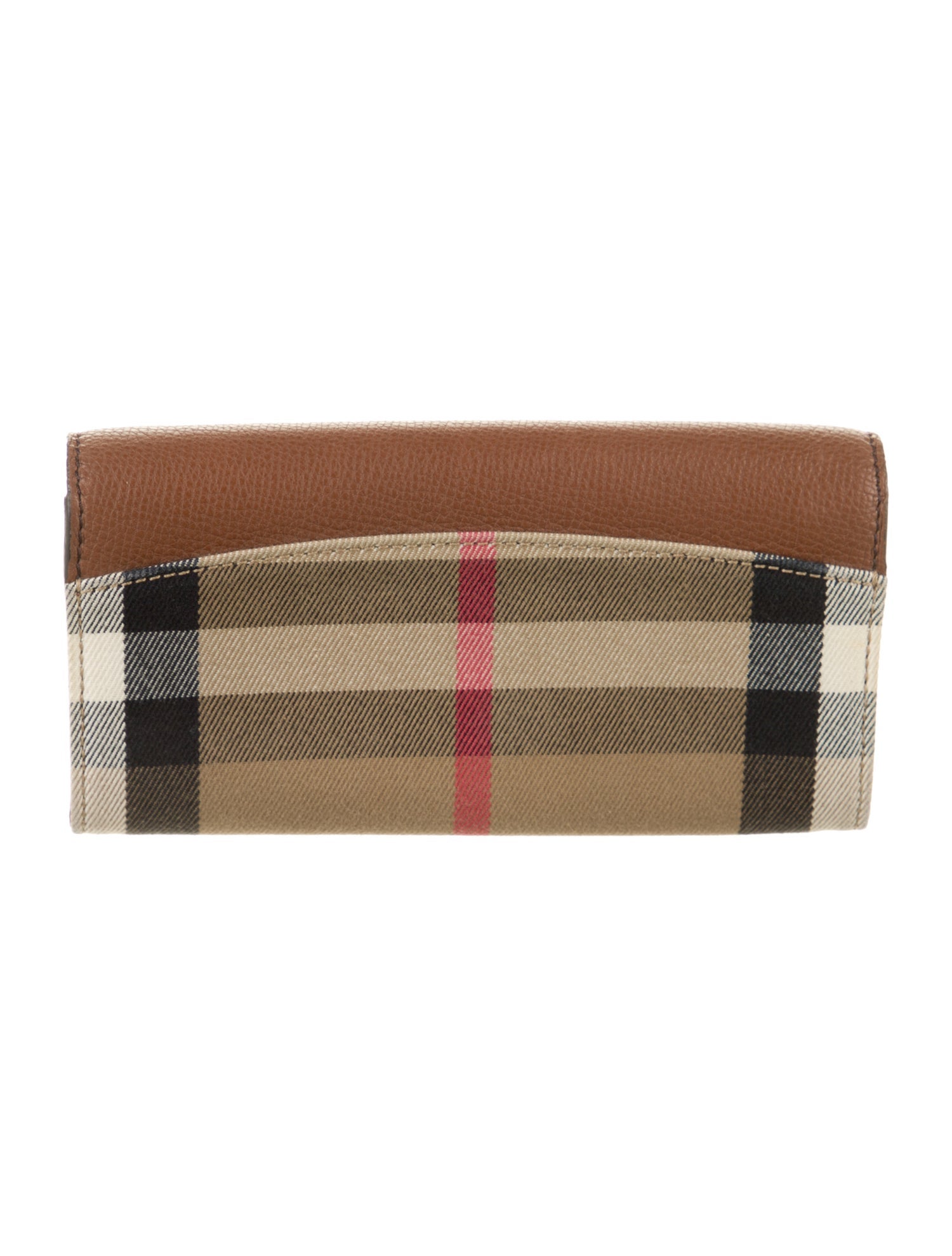 Burberry Canvas Plaid Print Continental Wallet