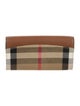 Burberry Canvas Plaid Print Continental Wallet
