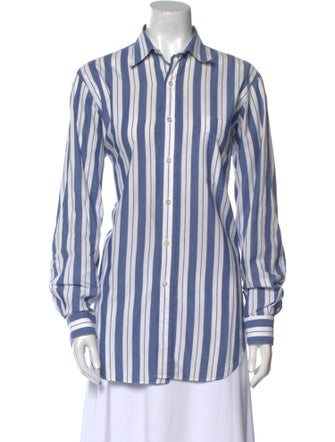 Burberry's Striped Long Sleeve Button-Up Top