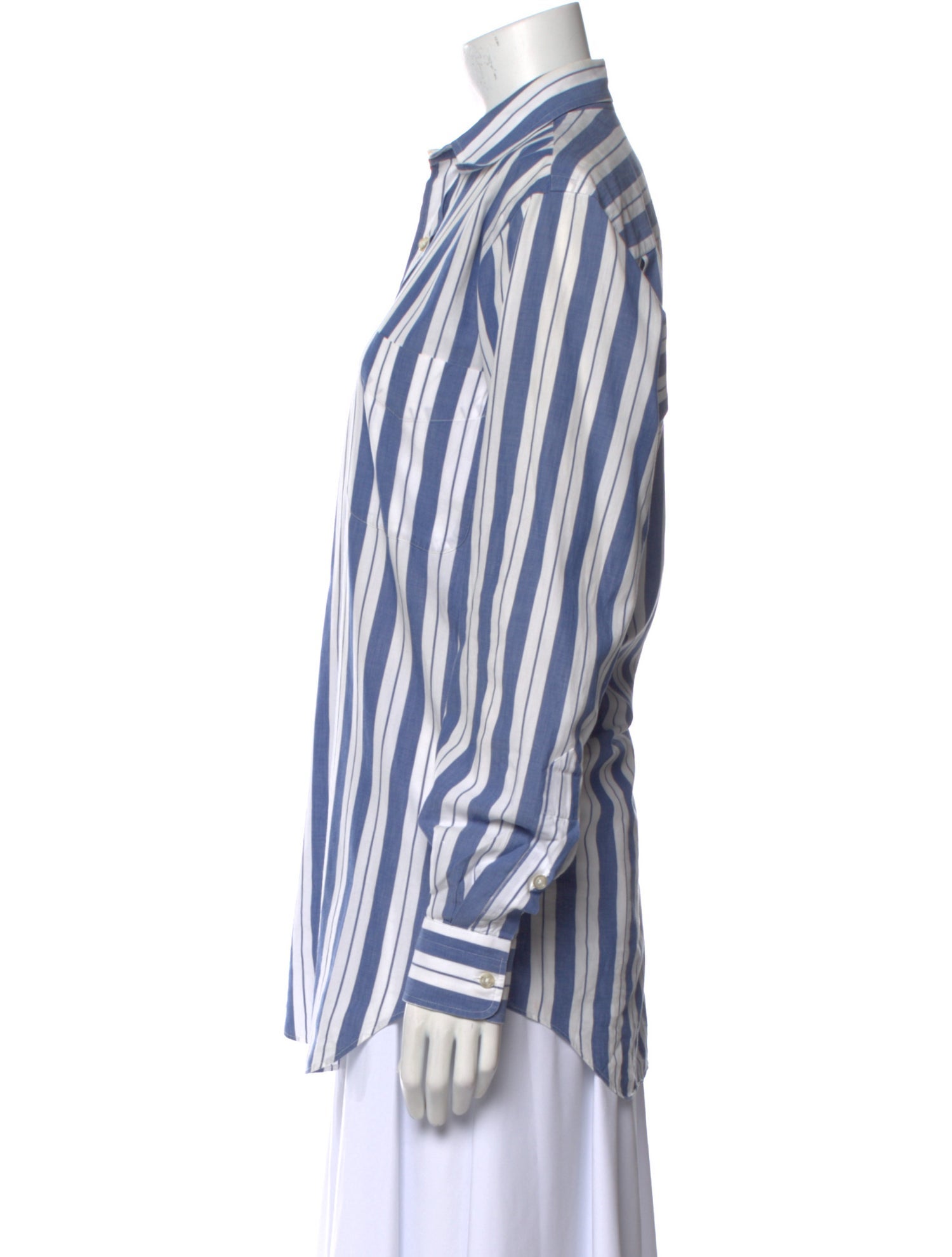 Burberry's Striped Long Sleeve Button-Up Top