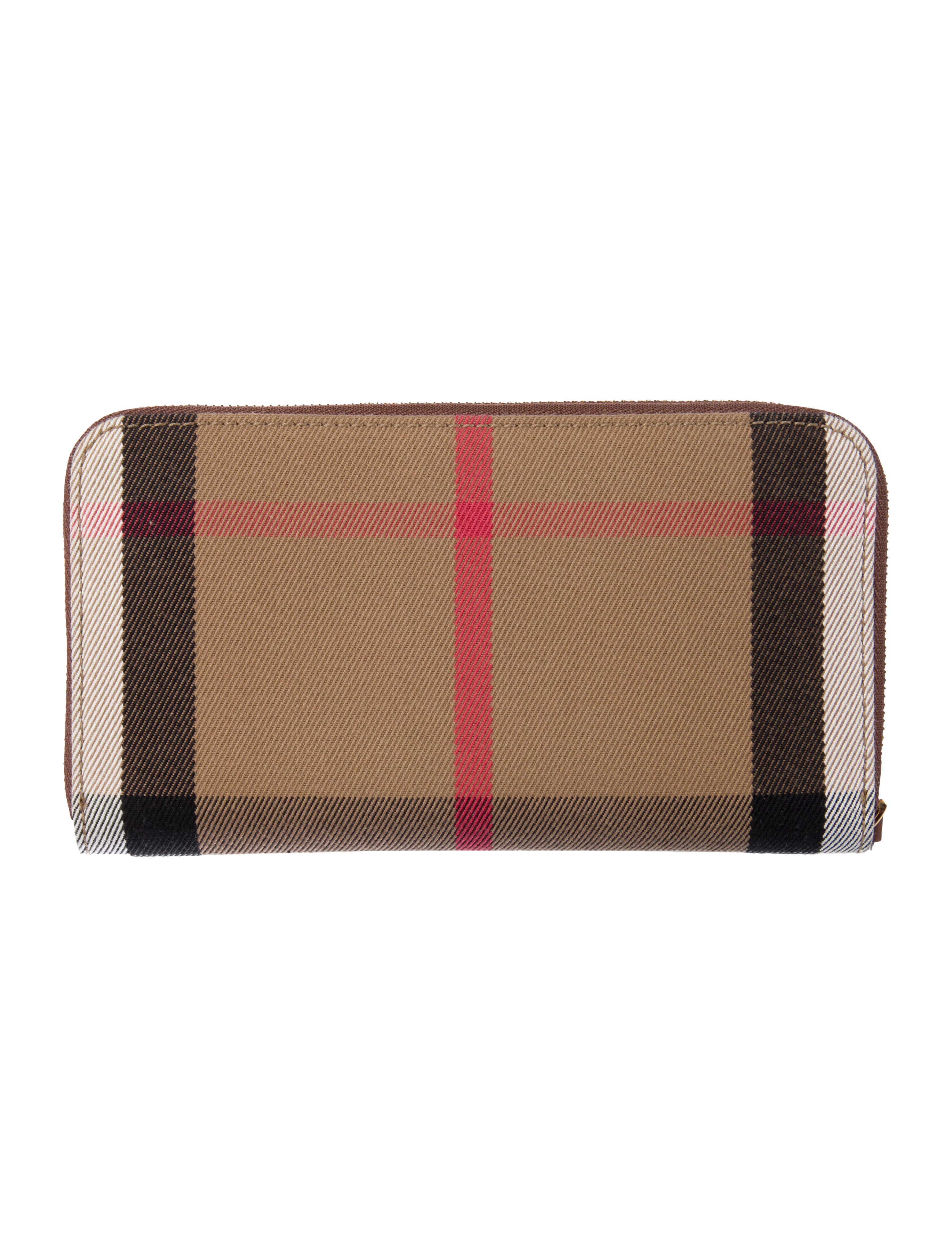 Burberry House Check Pattern Canvas Continental Wallet