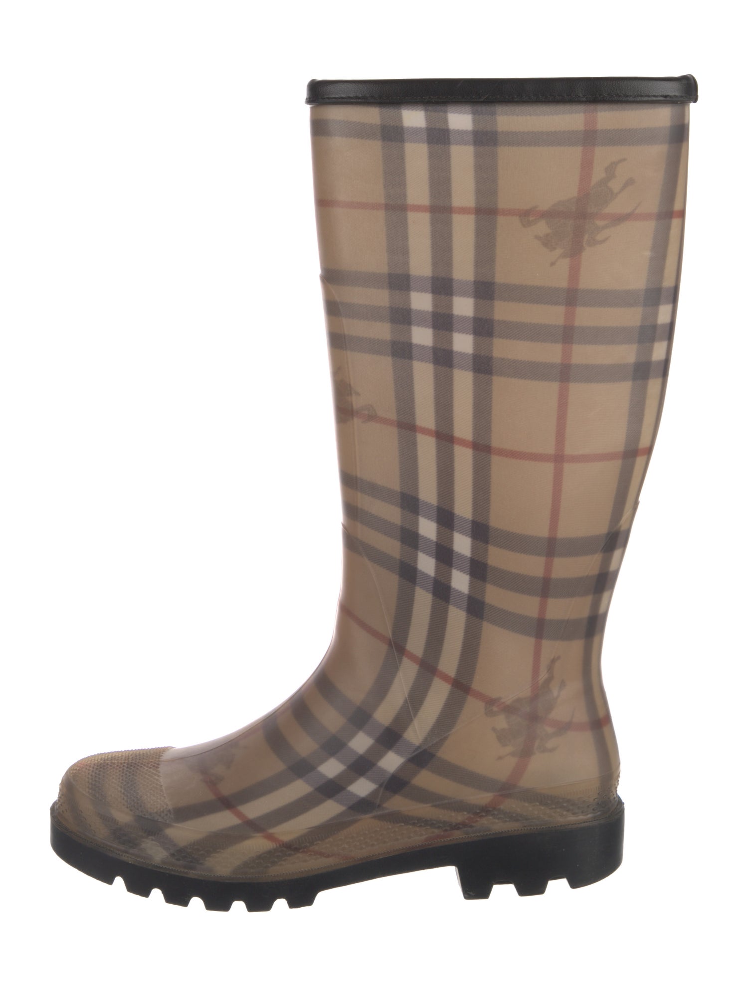 Burberry Haymarket Check Pattern Rubber Rain Boots