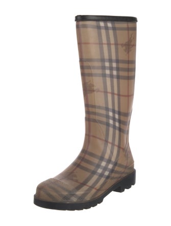 Burberry Haymarket Check Pattern Rubber Rain Boots