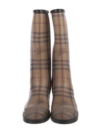 Burberry Haymarket Check Pattern Rubber Rain Boots