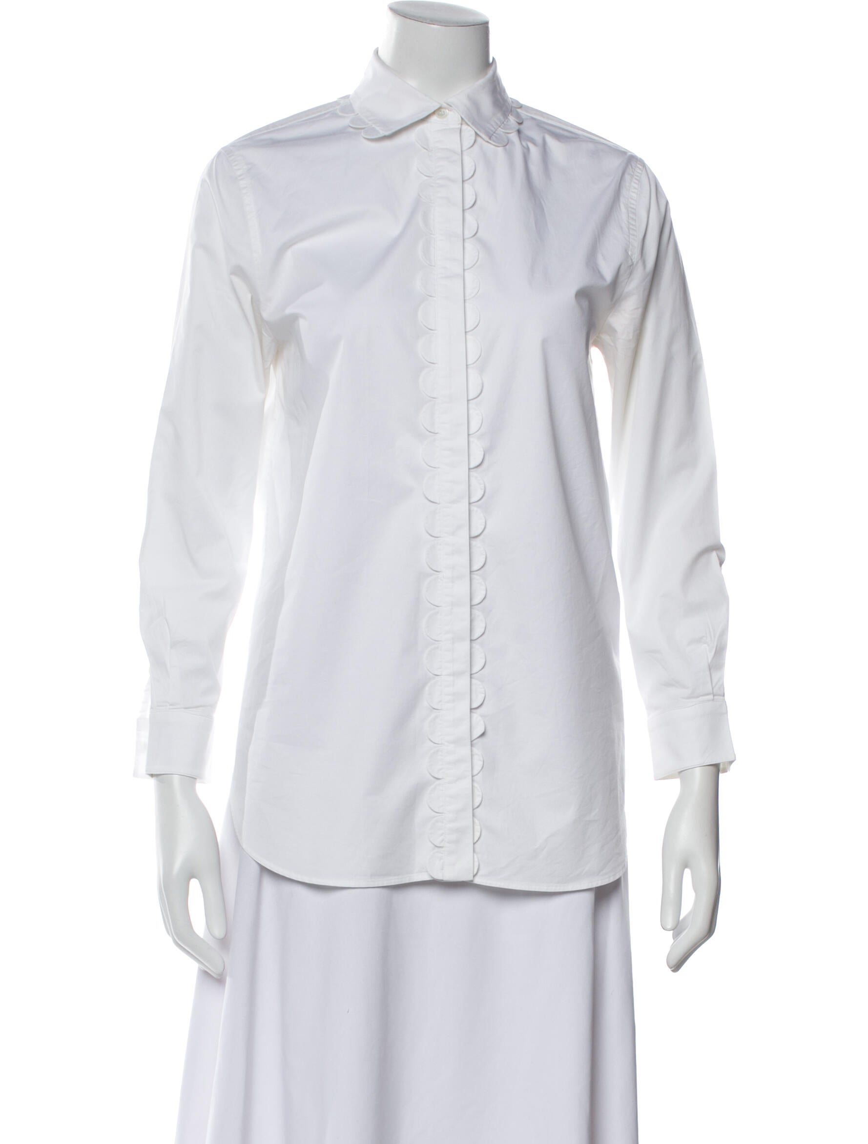 Burberry Long Sleeve Button-Up Top