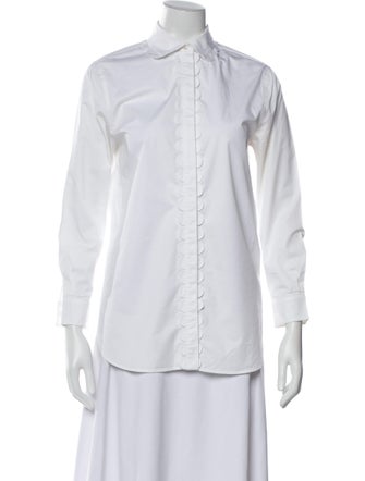 Burberry Long Sleeve Button-Up Top