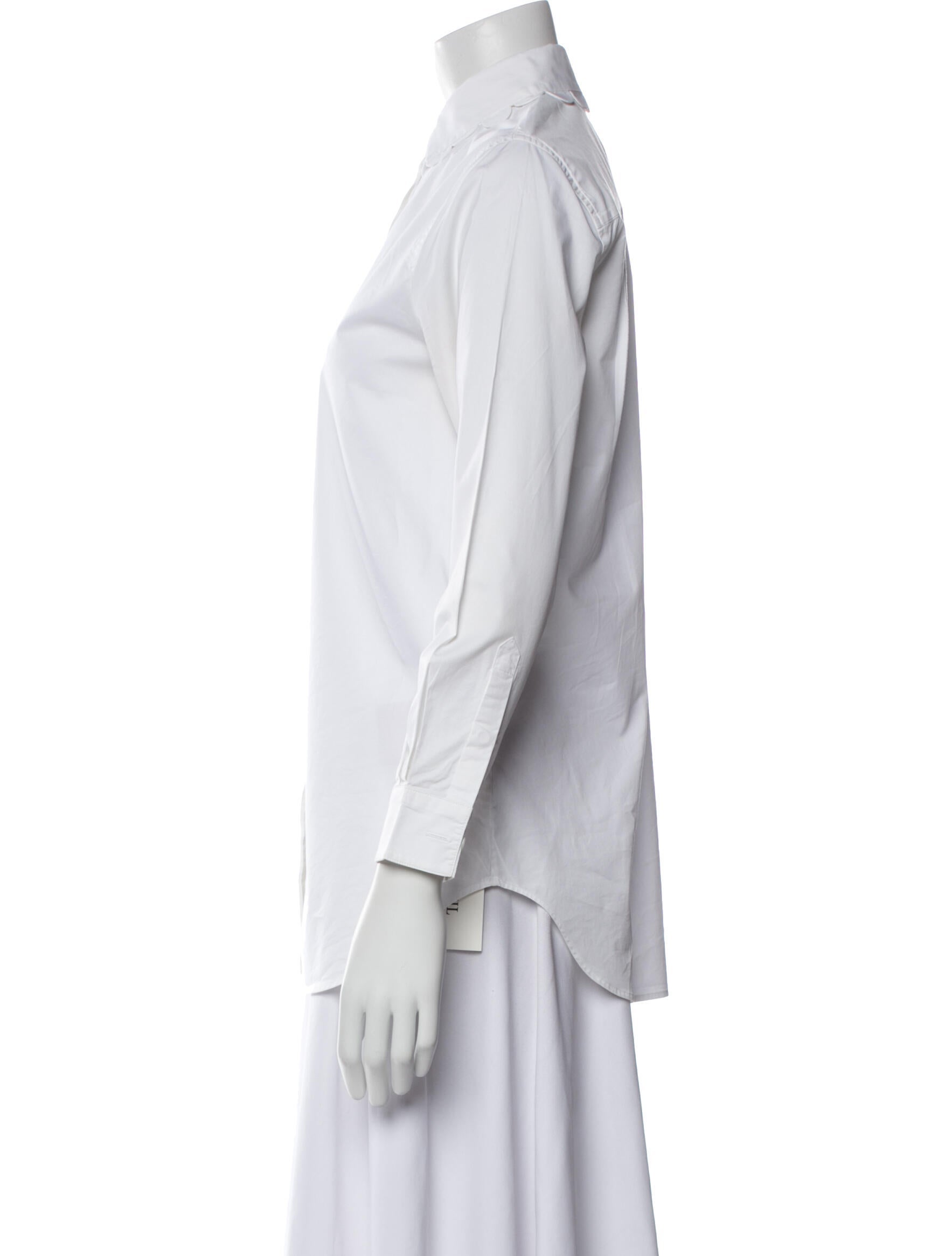 Burberry Long Sleeve Button-Up Top