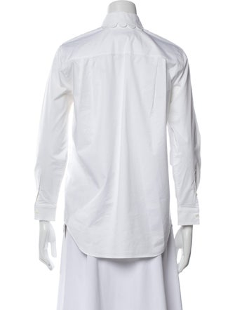 Burberry Long Sleeve Button-Up Top