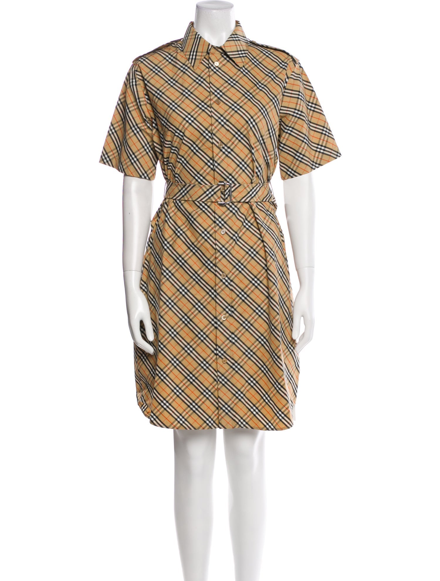 Burberry Plaid Print Knee-Length Dress