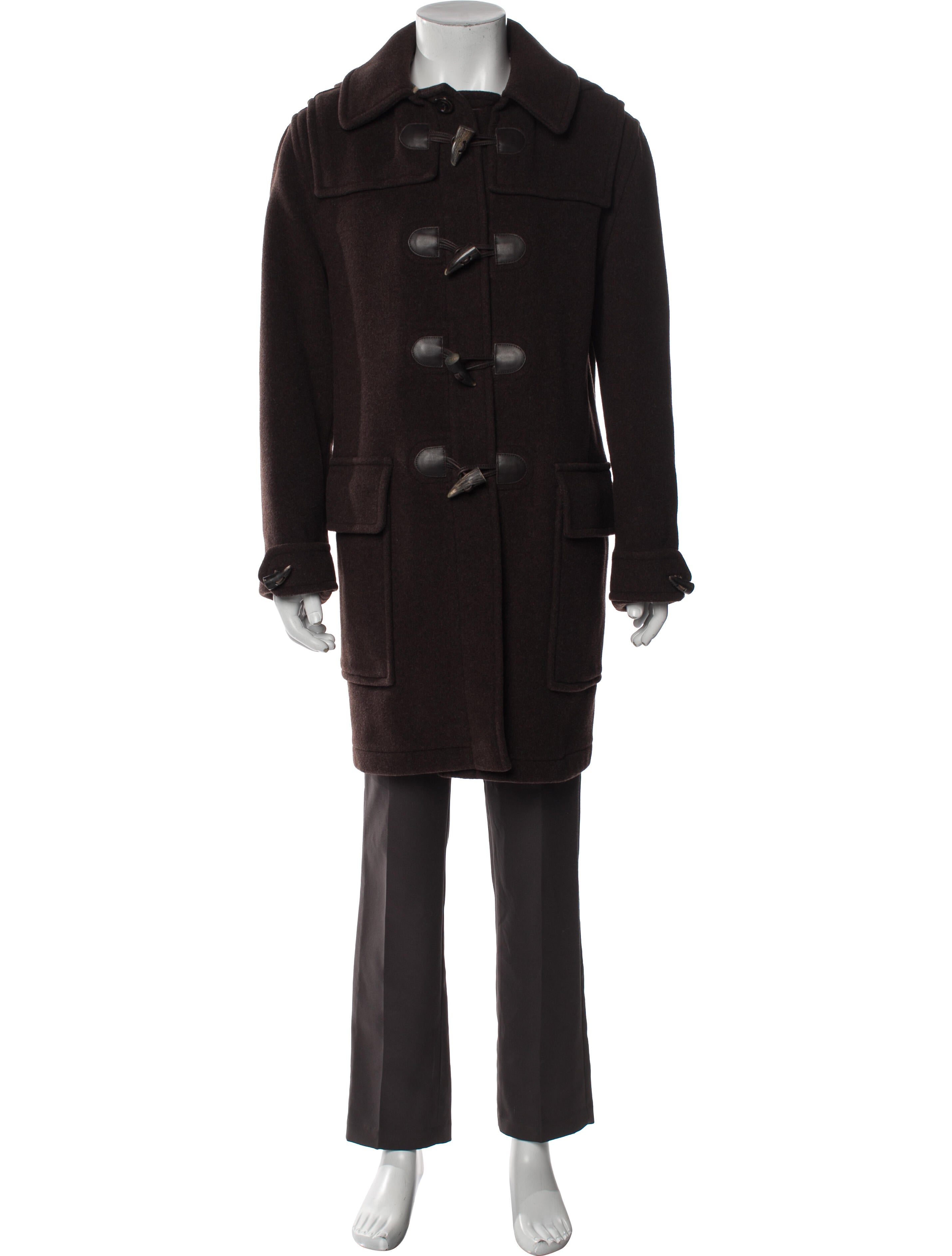 Burberry London Nova Check Pattern Wool Trench Coat