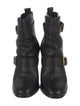Burberry House Check Pattern Leather Moto Boots