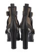 Burberry House Check Pattern Leather Moto Boots