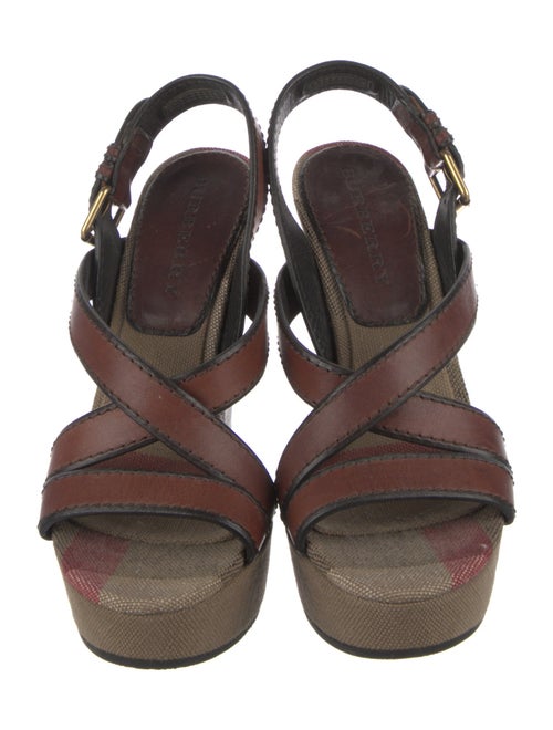 Burberry House Check Pattern Leather Sandals