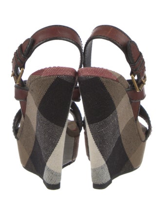 Burberry House Check Pattern Leather Sandals
