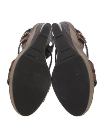 Burberry House Check Pattern Leather Sandals