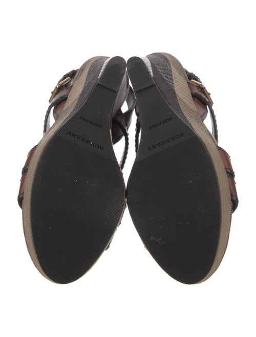 Burberry House Check Pattern Leather Sandals