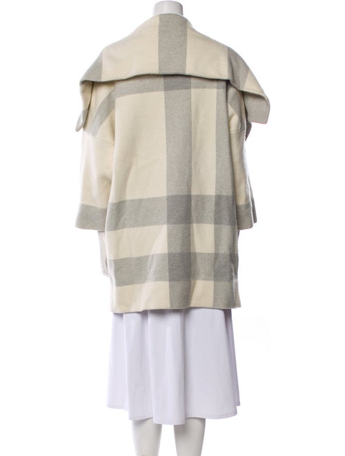 Burberry Wool Plaid Print Coat
