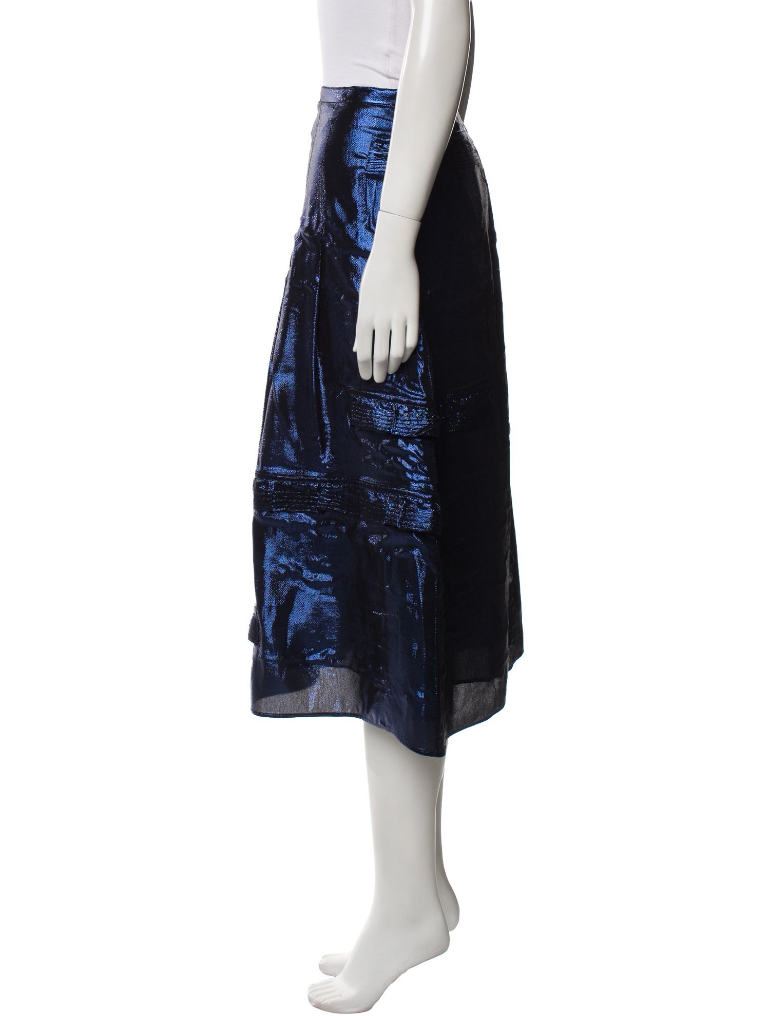 Burberry Silk Midi Length Skirt