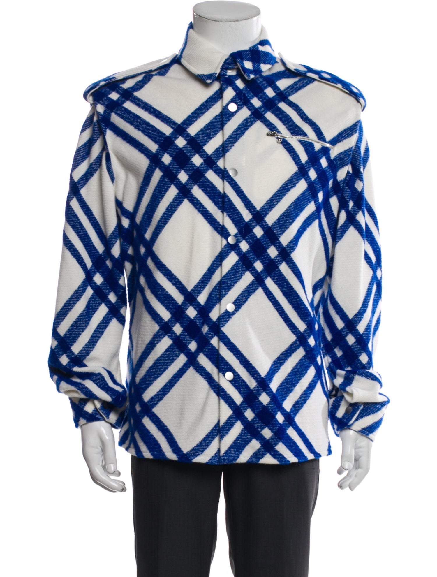 Burberry Colour Block Check Wool Jacket