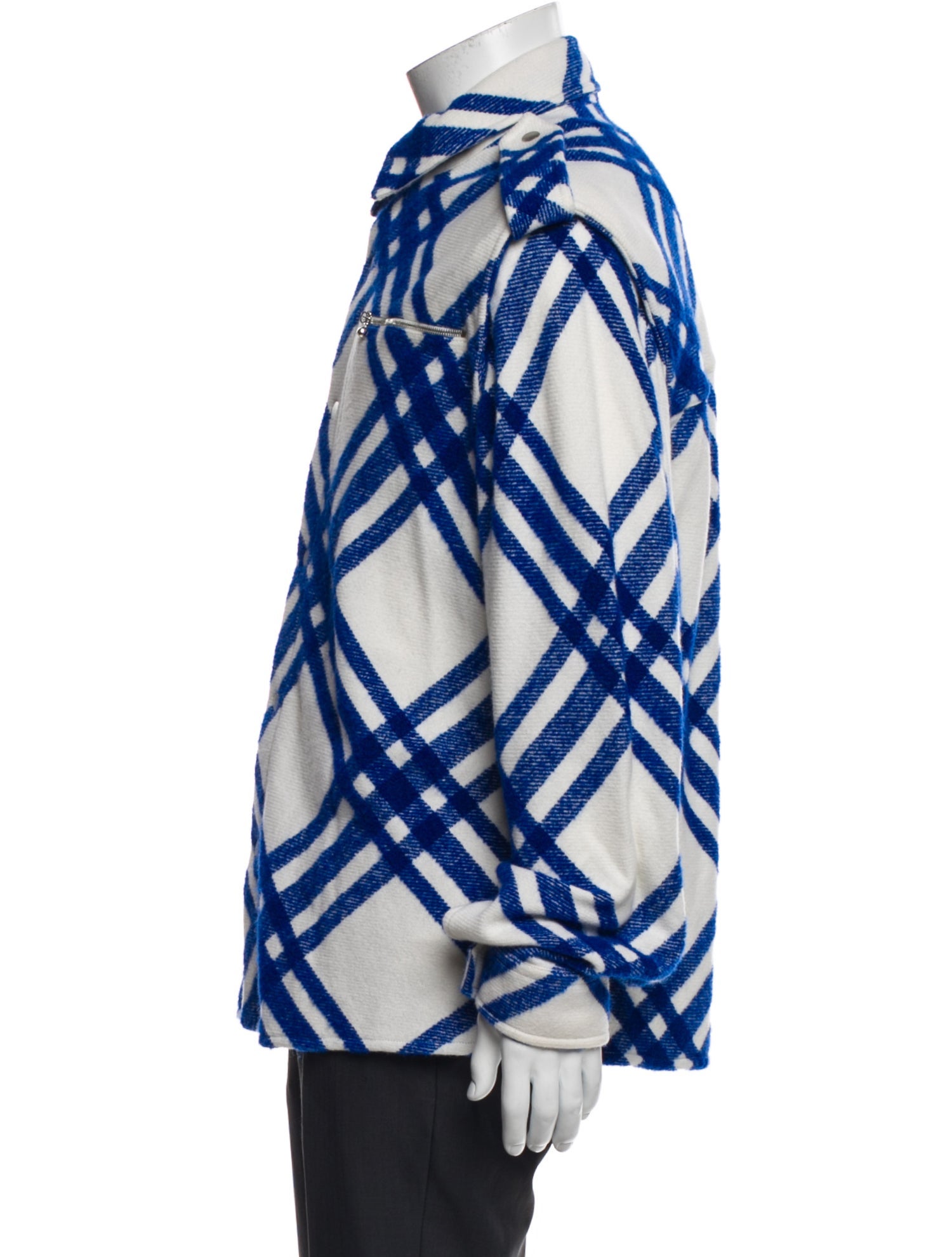 Burberry Colour Block Check Wool Jacket