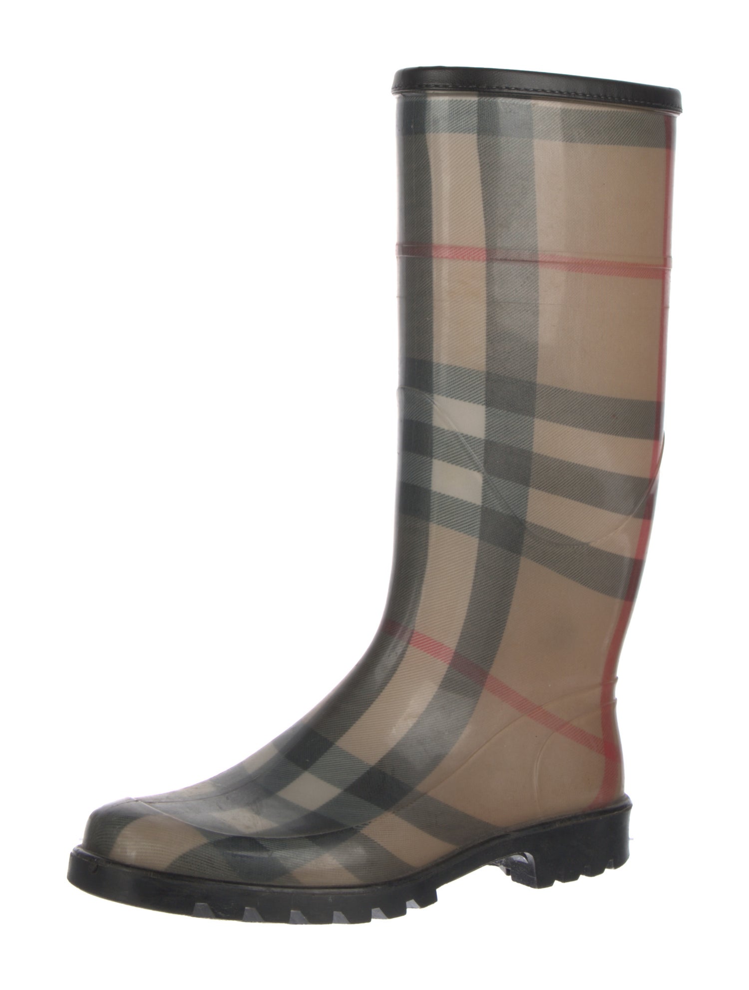 Burberry House Check Pattern Rubber Rain Boots