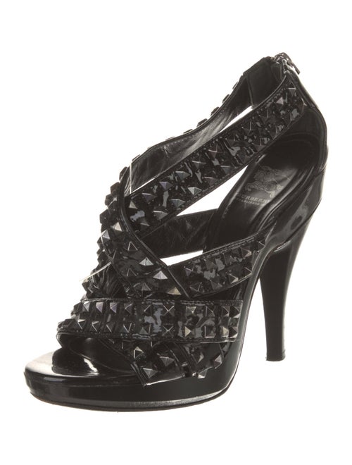 Burberry Spike Accents Patent Leather Sandals