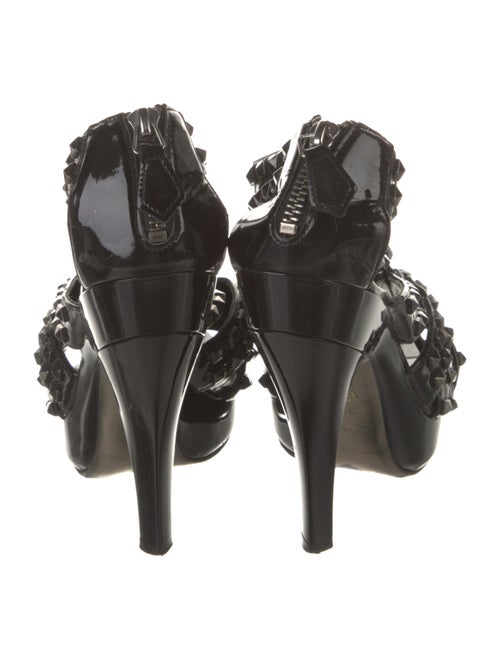 Burberry Spike Accents Patent Leather Sandals