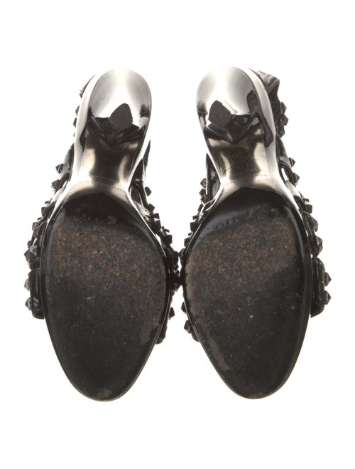Burberry Spike Accents Patent Leather Sandals