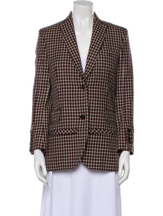 Burberry Plaid Print Blazer