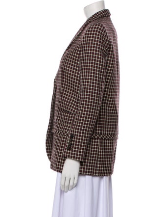Burberry Plaid Print Blazer