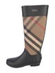 Burberry Nova Check Pattern Rubber Rain Boots