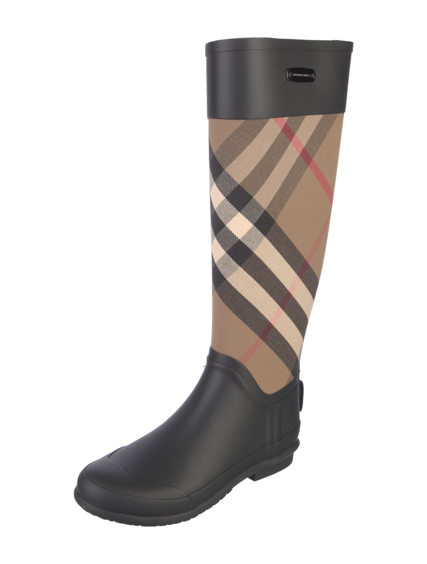 Burberry Nova Check Pattern Rubber Rain Boots