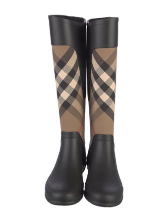 Burberry Nova Check Pattern Rubber Rain Boots