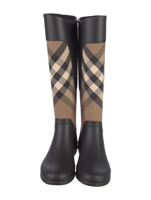 Burberry Nova Check Pattern Rubber Rain Boots