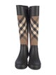 Burberry Nova Check Pattern Rubber Rain Boots