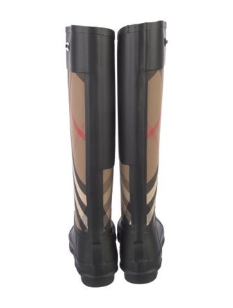 Burberry Nova Check Pattern Rubber Rain Boots