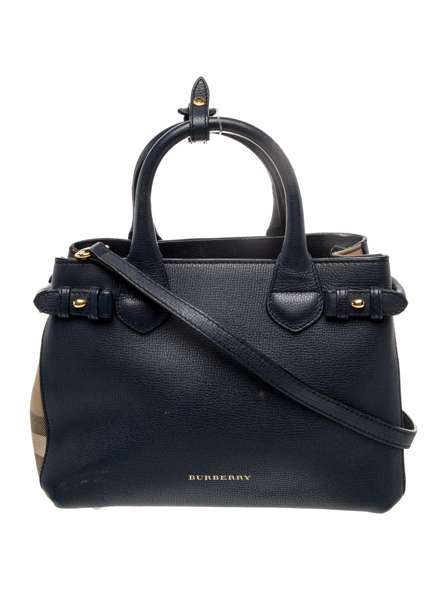 Burberry House Check Small Leather and House Check Banner Satchel