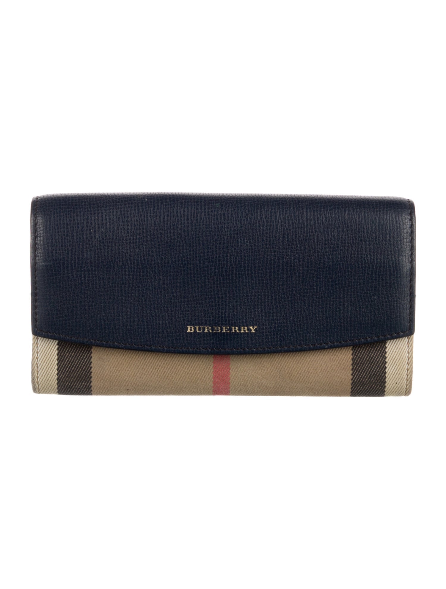 Burberry Exploded Check Pattern Leather Continental Wallet