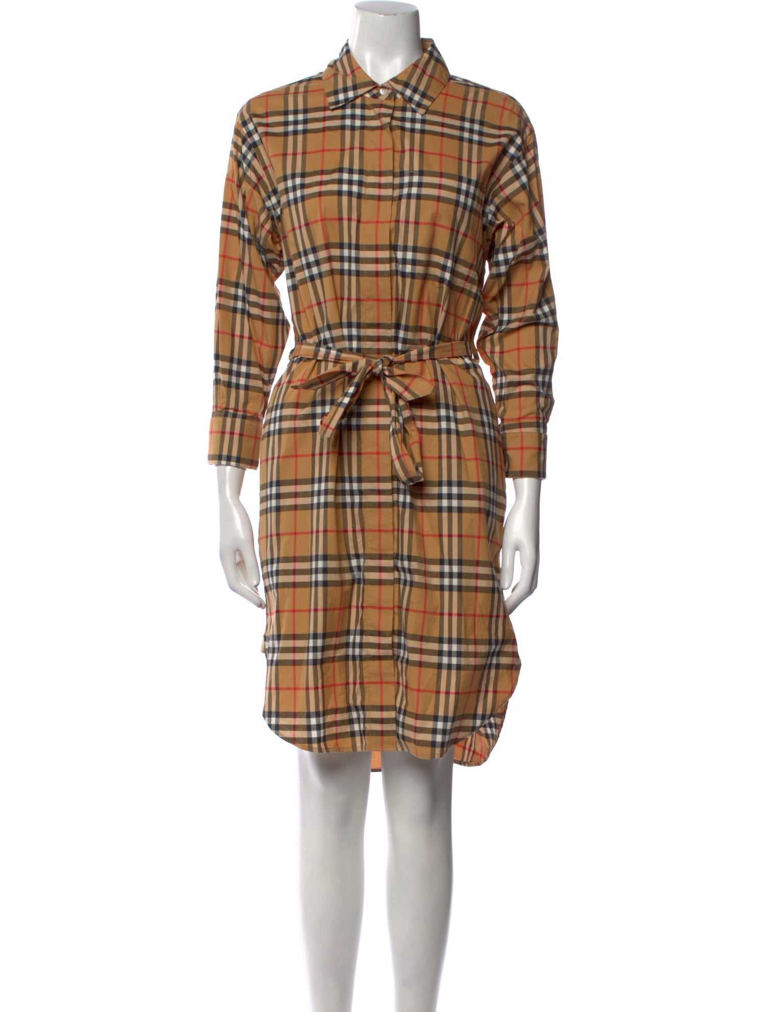 Burberry Plaid Print Knee-Length Dress