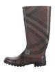 Burberry Nova Check Pattern Rubber Rain Boots